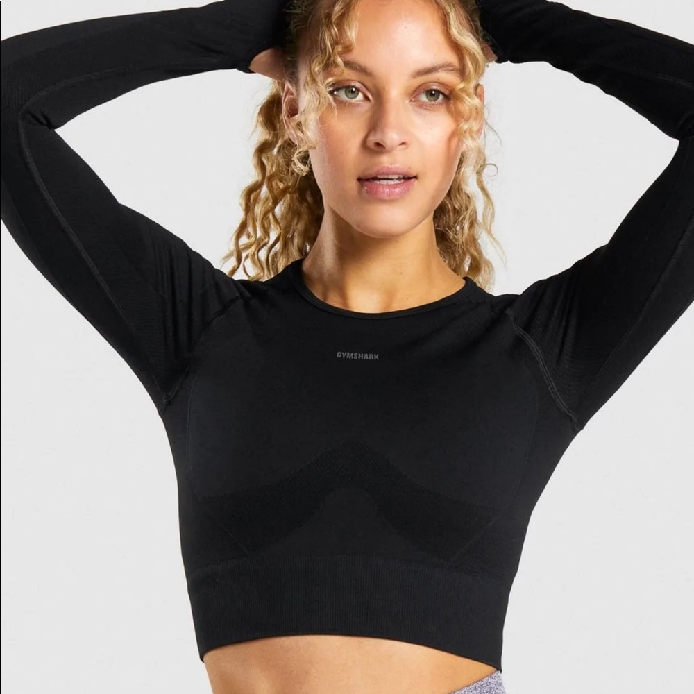 Gymshark Flex Sports Long Sleeve Crop Top, Size S